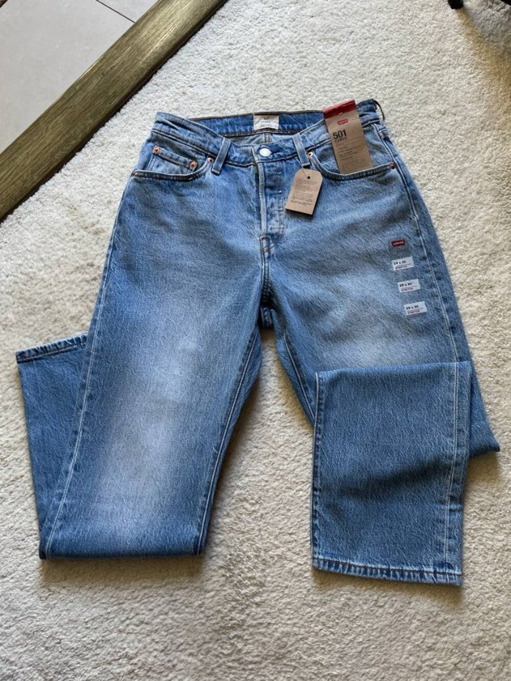 NWT Levi's 501 Curve High Rise Stretch Women's Jeans Size 29/30